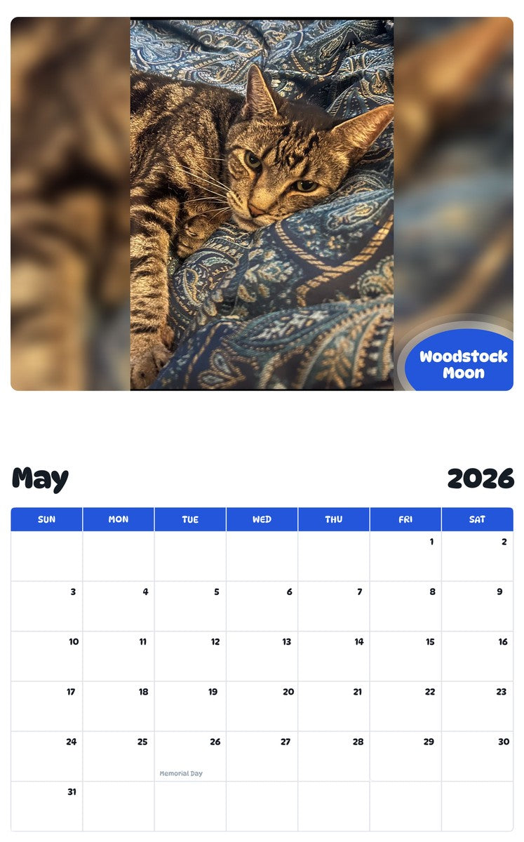 2026 - 2027 Woodstock Moon - Pawidols Pet Calendar
