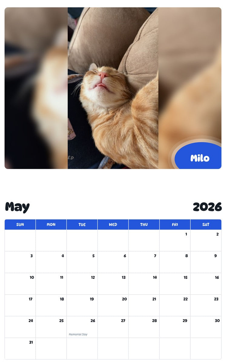 2026 - 2027 Milo - Pawidols Pet Calendar