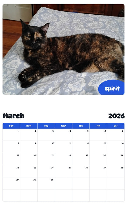 November 2025 - October 2026 Spirit - Pawidols Pet Calendar
