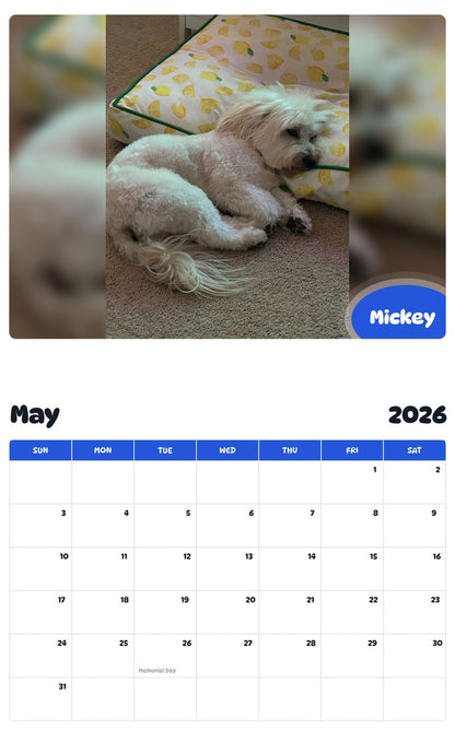 2026 - 2027 Mickey - Pawidols Pet Calendar