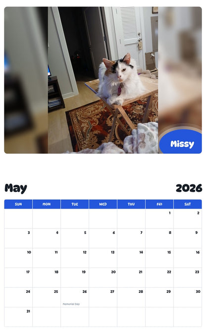 2026 - 2027 Missy - Pawidols Pet Calendar