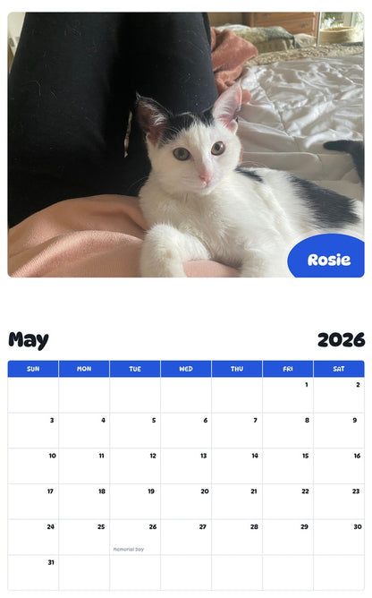 2026 - 2027 Rosie - Pawidols Pet Calendar