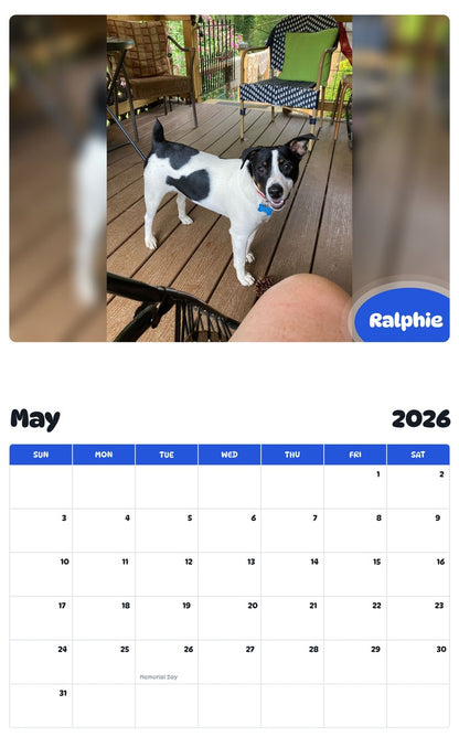 2026 - 2027 Ralphie - Pawidols Pet Calendar