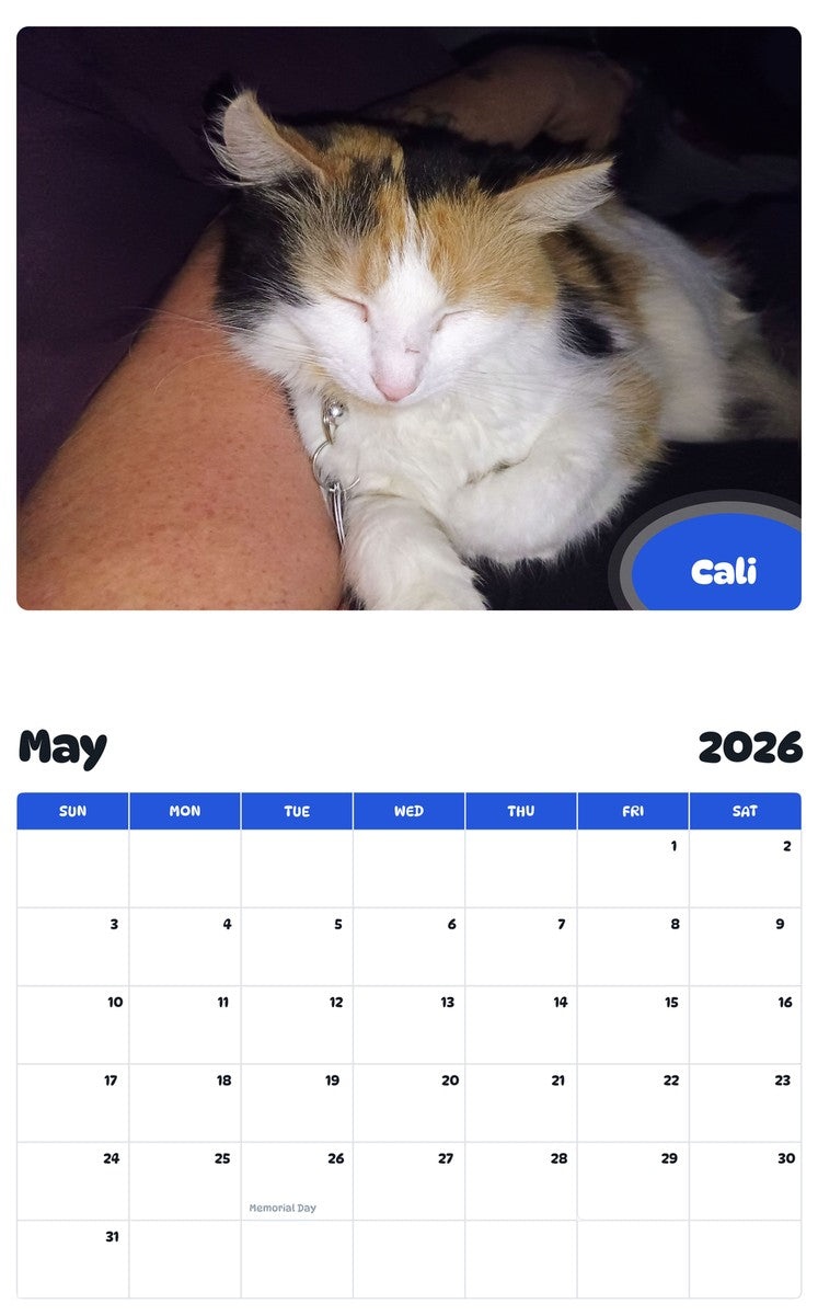 2026 - 2027 Cali - Pawidols Pet Calendar