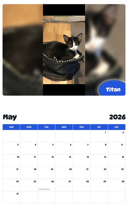 2026 - 2027 Titan - Pawidols Pet Calendar