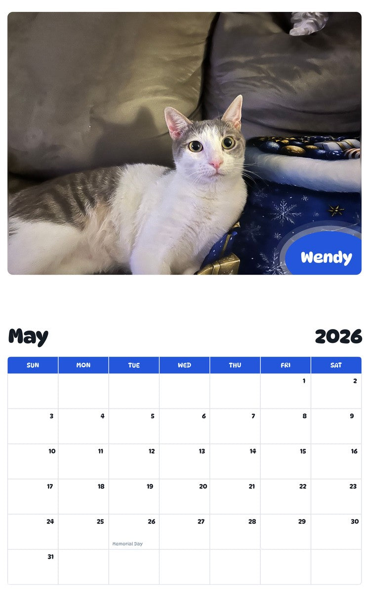 2026 - 2027 Wendy - Pawidols Pet Calendar