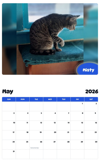 2026 - 2027 Misty - Pawidols Pet Calendar