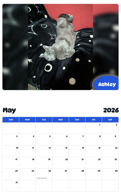 2026 - 2027 Ashley - Pawidols Pet Calendar