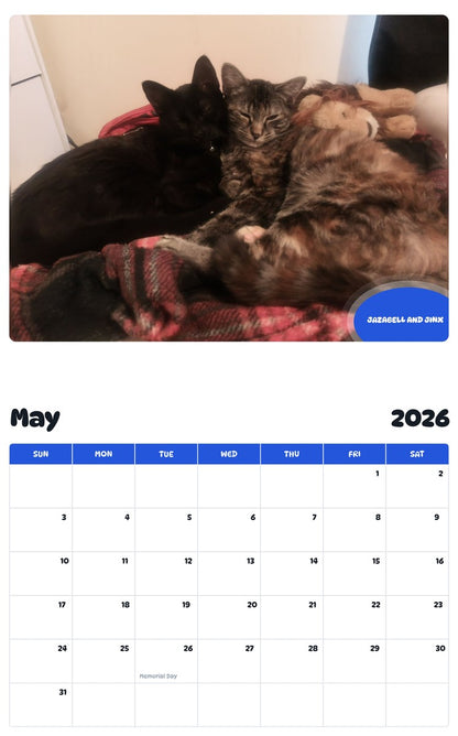 2026 - 2027 JAZABELL AND JINX - Pawidols Pet Calendar