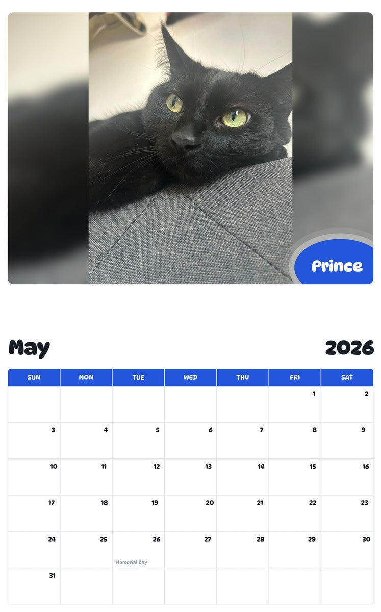 2026 - 2027 Prince - Pawidols Pet Calendar