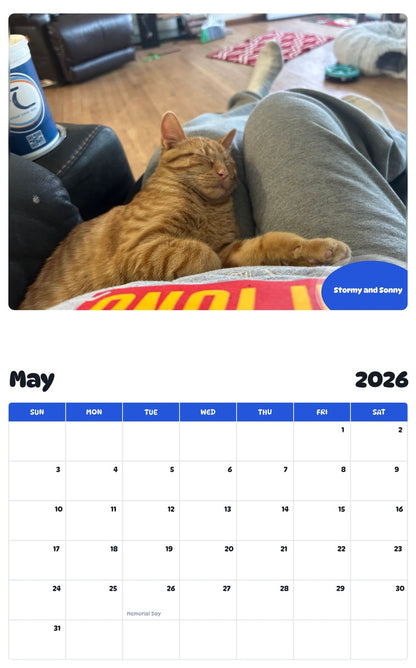 2026 - 2027 Stormy and Sonny - Pawidols Pet Calendar