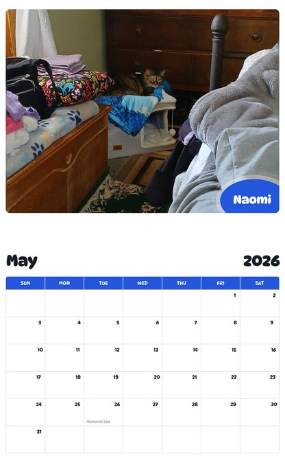 2026 - 2027 Naomi - Pawidols Pet Calendar