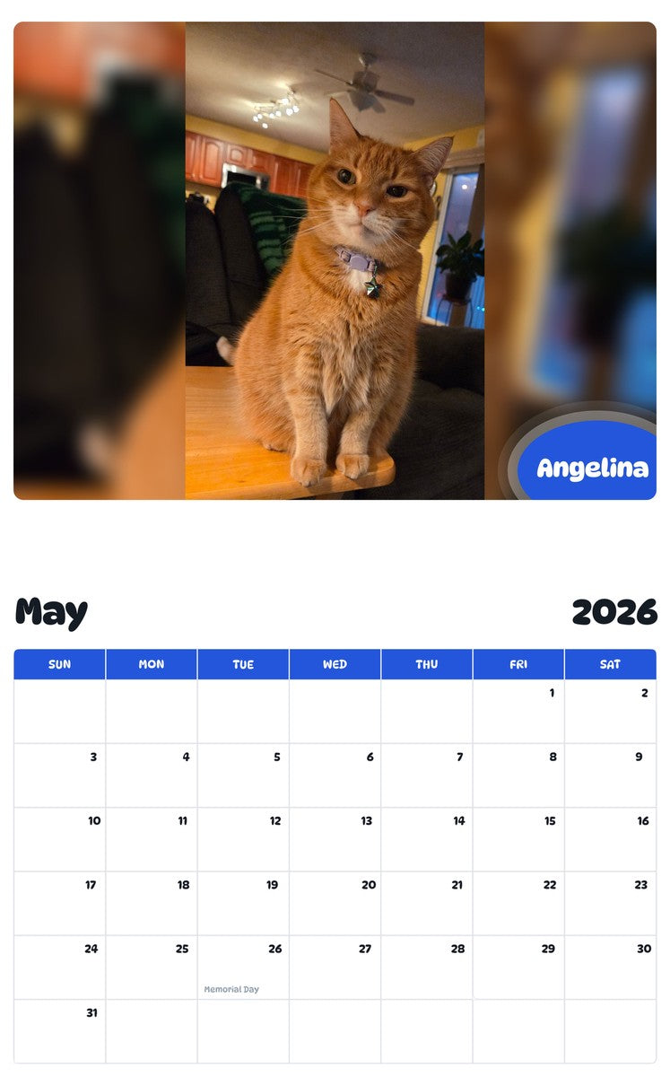 2026 - 2027 Angelina - Pawidols Pet Calendar