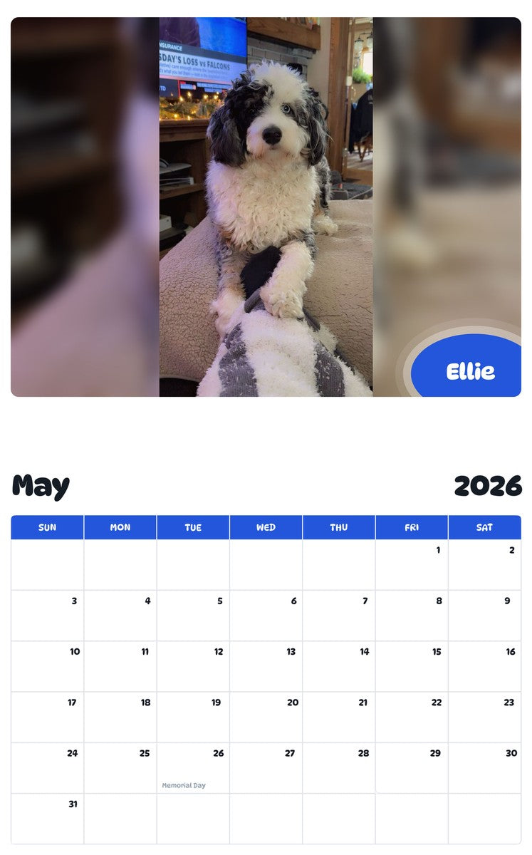 2026 - 2027 Ellie - Pawidols Pet Calendar