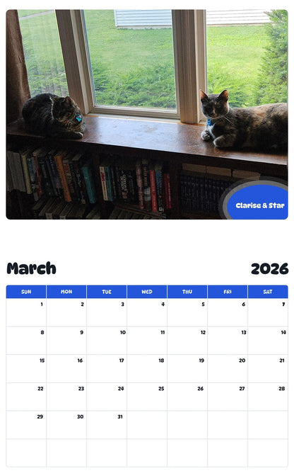 November 2025 - October 2026 Clarise & Star - Pawidols Pet Calendar