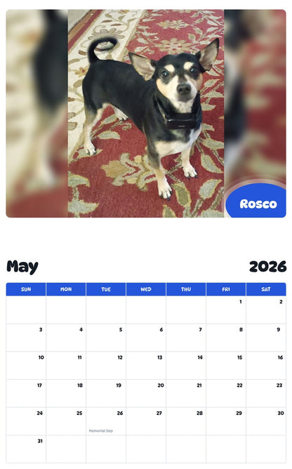 2026 - 2027 Rosco - Pawidols Pet Calendar