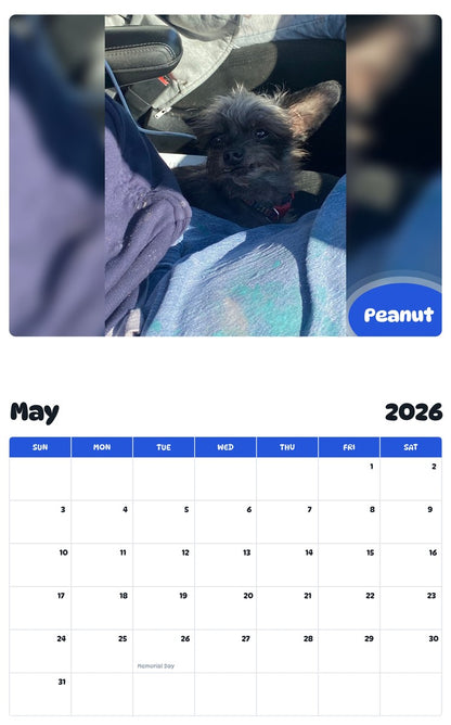 2026 - 2027 Peanut - Pawidols Pet Calendar