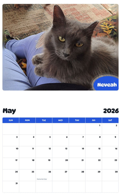 2026 - 2027 Neveah - Pawidols Pet Calendar