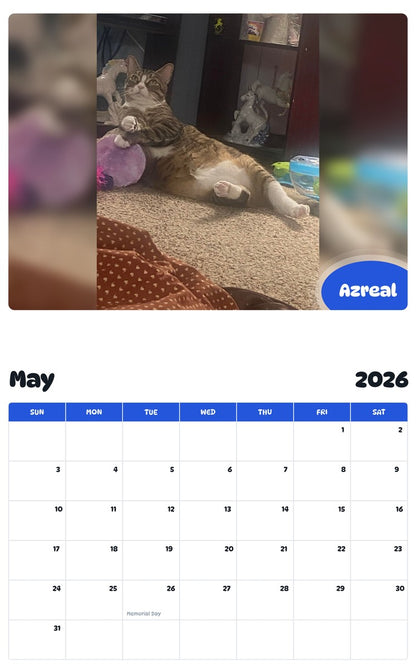 2026 - 2027 Azreal - Pawidols Pet Calendar