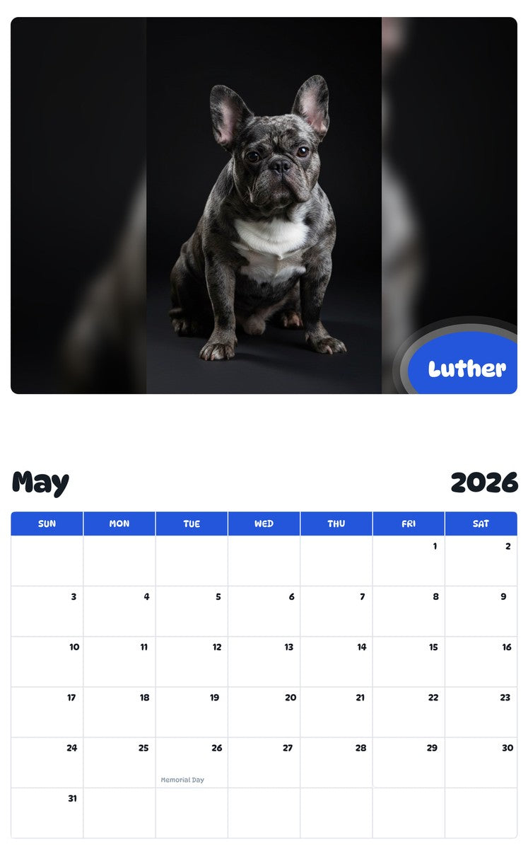 2026 - 2027 Luther - Pawidols Pet Calendar