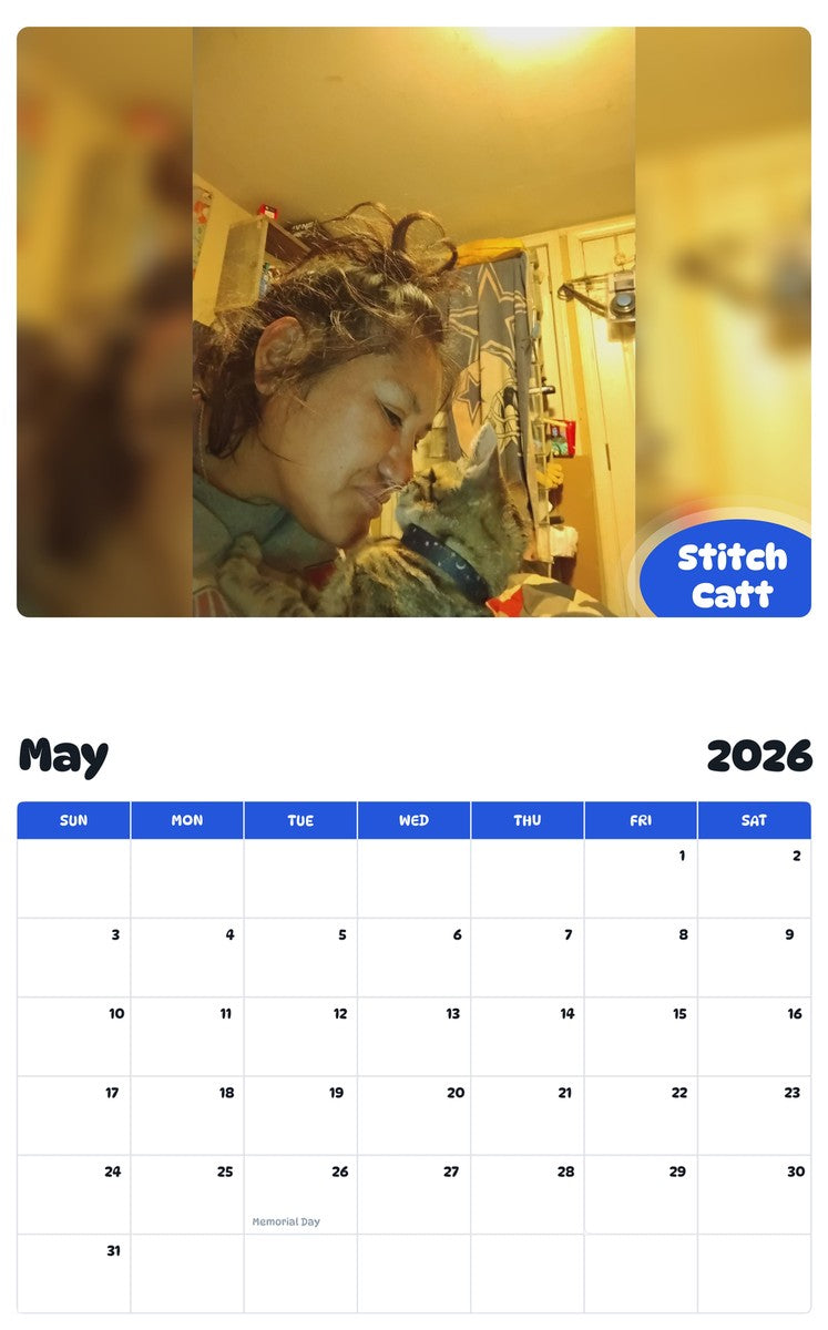 2026 - 2027 Stitch Catt - Pawidols Pet Calendar