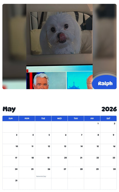 2026 - 2027 Ralph - Pawidols Pet Calendar