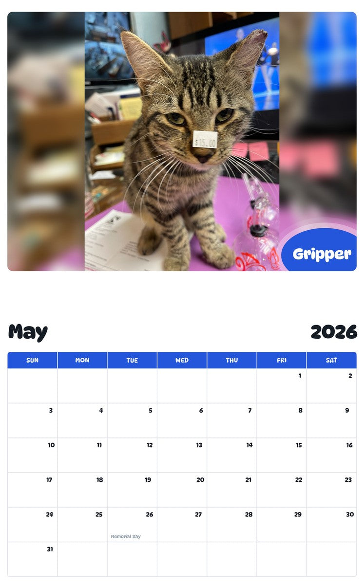 2026 - 2027 Gripper - Pawidols Pet Calendar