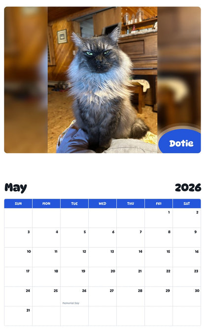 2026 - 2027 Dotie - Pawidols Pet Calendar
