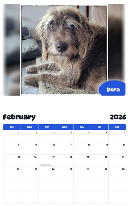 November 2025 - October 2026 Dora - Pawidols Pet Calendar