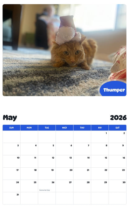 2026 - 2027 Thumper - Pawidols Pet Calendar
