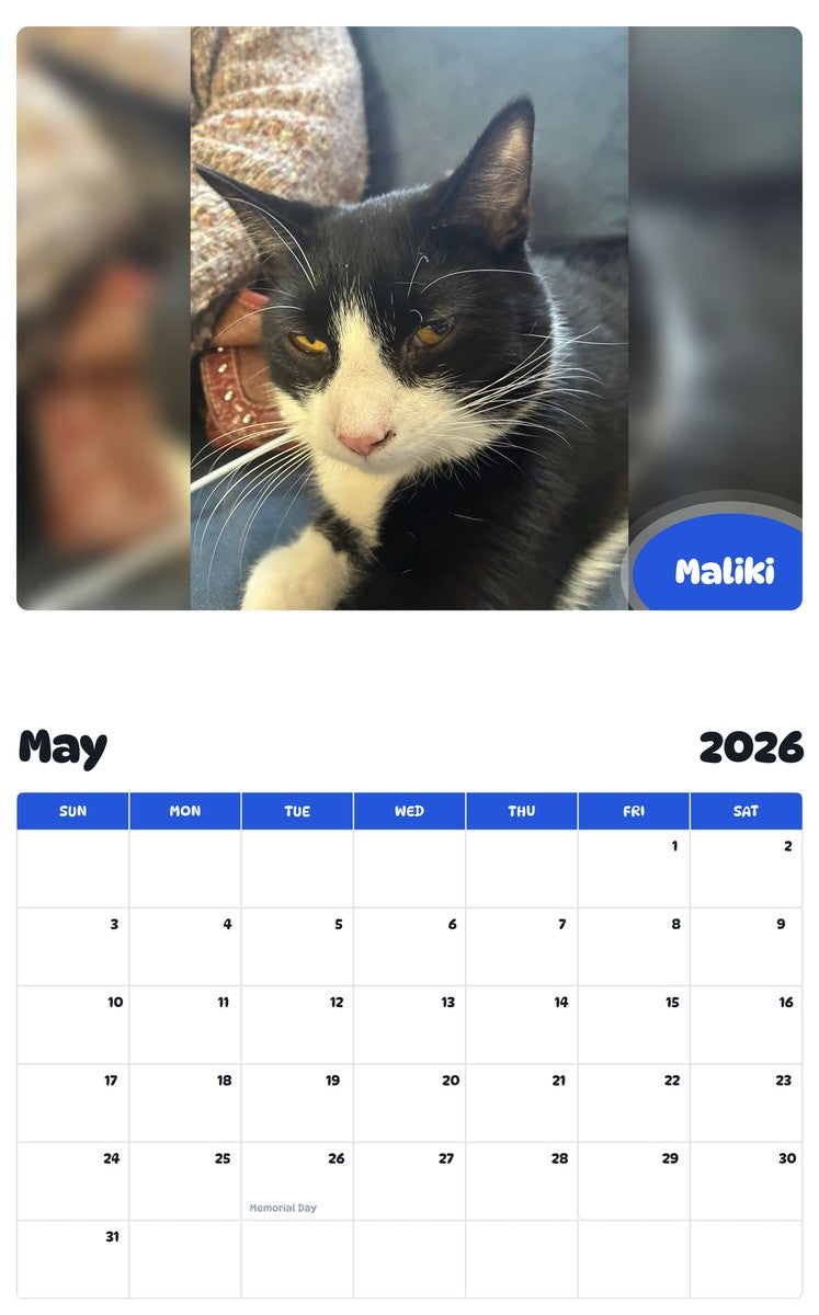 2026 - 2027 Maliki - Pawidols Pet Calendar