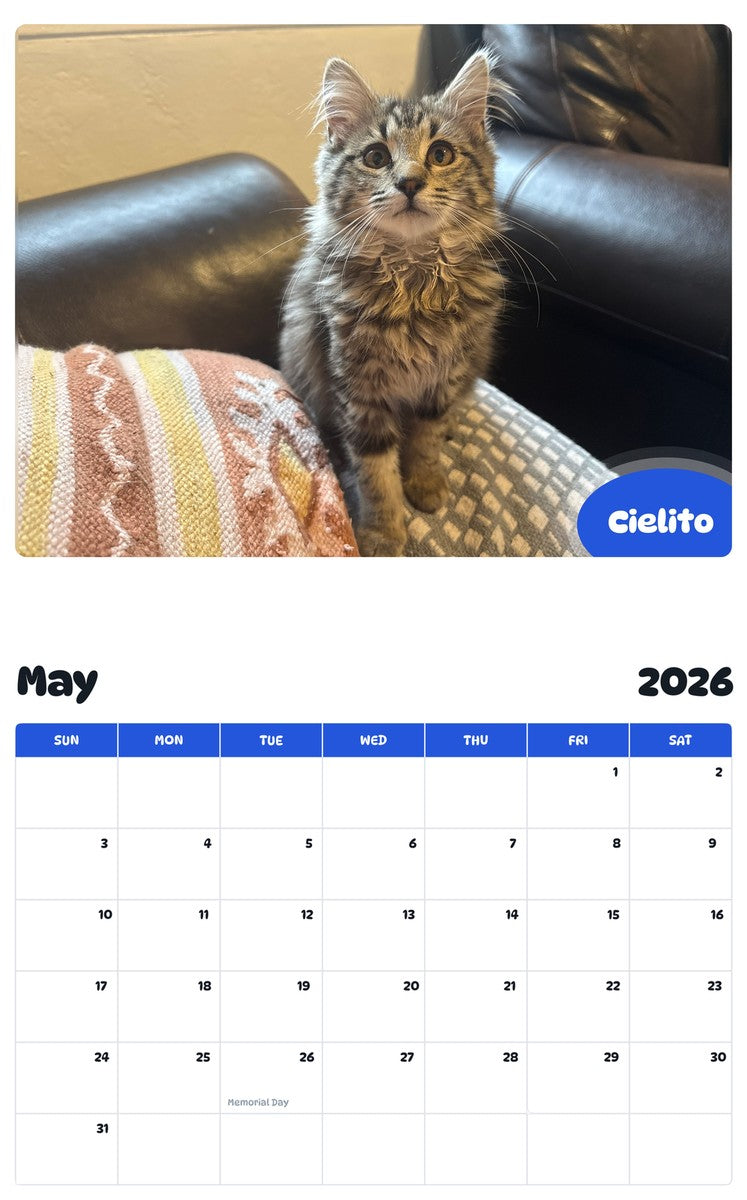 2026 - 2027 Cielito - Pawidols Pet Calendar