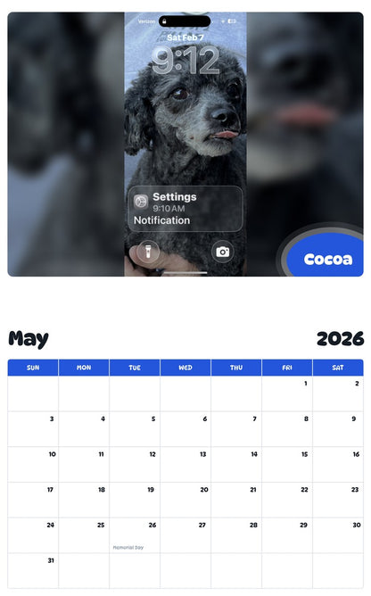 2026 - 2027 Cocoa - Pawidols Pet Calendar