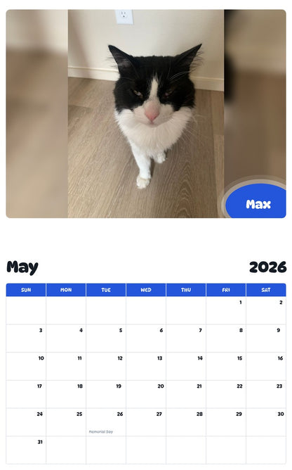 2026 - 2027 Max - Pawidols Pet Calendar