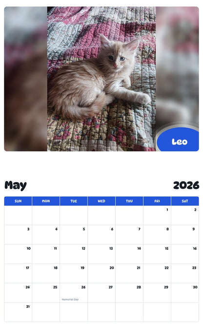 2026 - 2027 Leo - Pawidols Pet Calendar