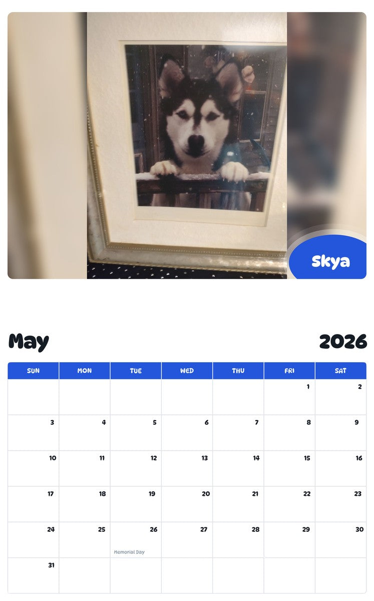 2026 - 2027 Skya - Pawidols Pet Calendar