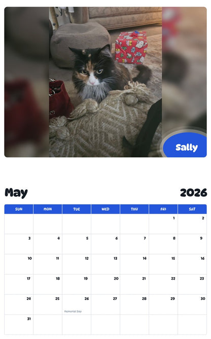 2026 - 2027 Sally - Pawidols Pet Calendar