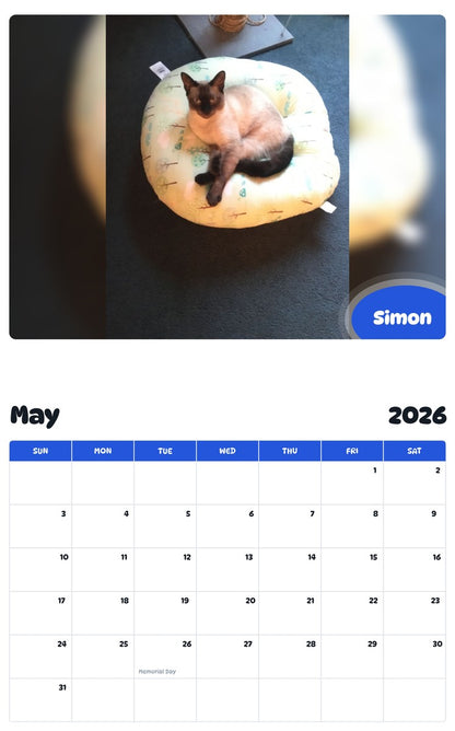 2026 - 2027 Simon - Pawidols Pet Calendar