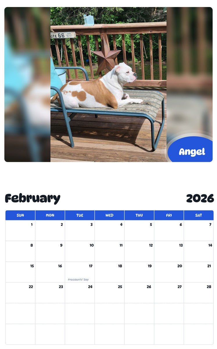 October 2025 - September 2026 Angel - Pawidols Pet Calendar
