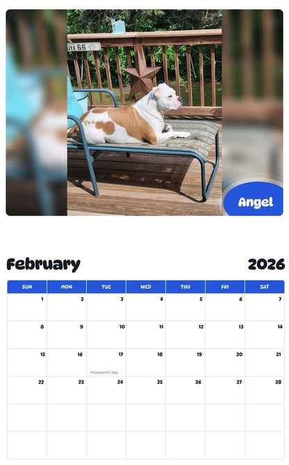 October 2025 - September 2026 Angel - Pawidols Pet Calendar