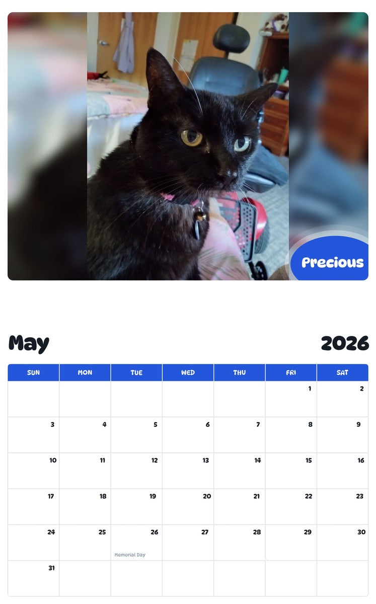 2026 - 2027 Precious - Pawidols Pet Calendar