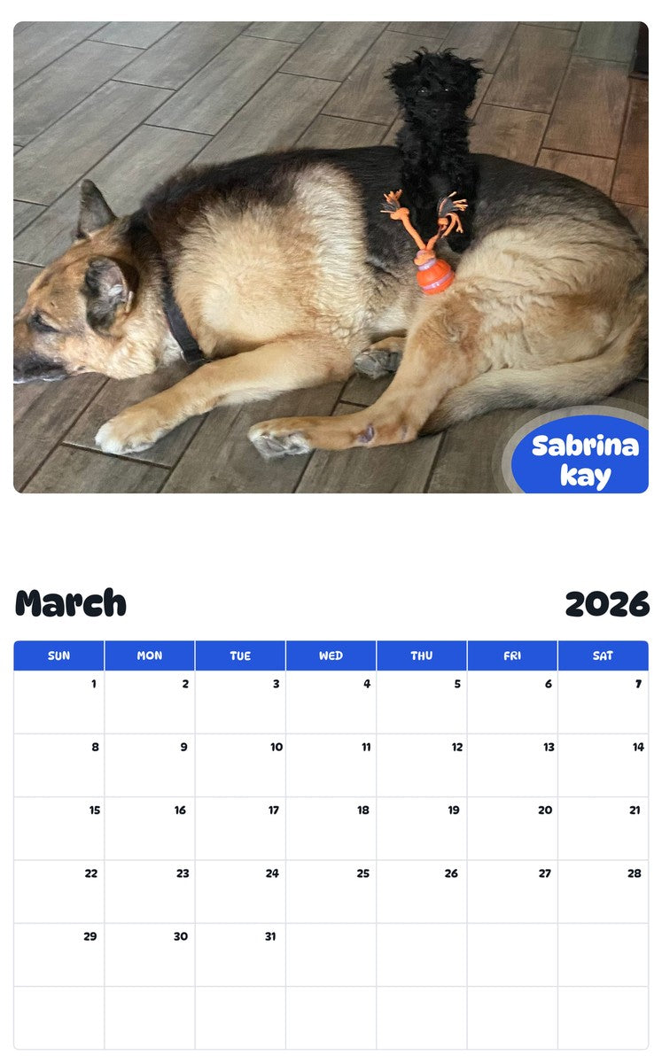 November 2025 - October 2026 Sabrina kay - Pawidols Pet Calendar