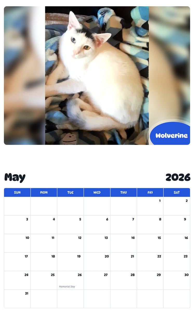 2026 - 2027 Wolverine - Pawidols Pet Calendar