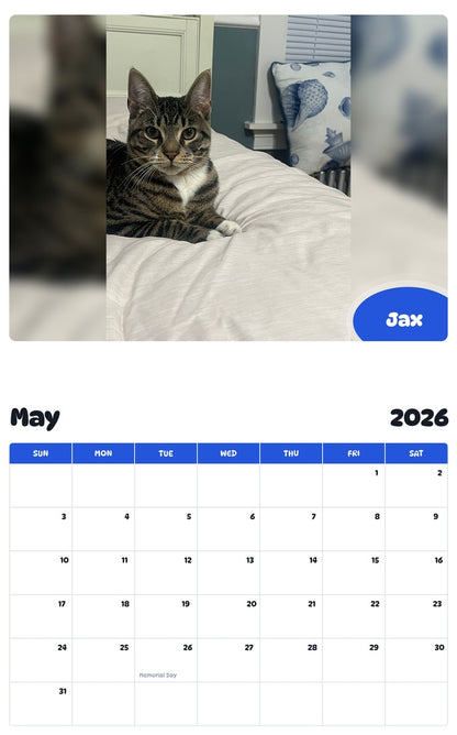2026 - 2027 Jax - Pawidols Pet Calendar