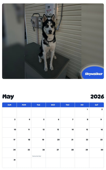 2026 - 2027 Skywalker - Pawidols Pet Calendar