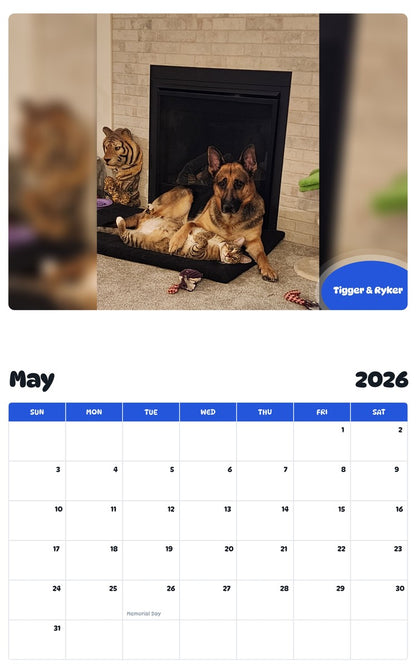 2026 - 2027 Tigger & Ryker - Pawidols Pet Calendar
