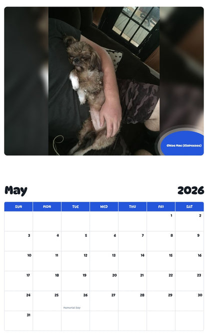 2026 - 2027 Chloe Mae (Claireesee) - Pawidols Pet Calendar