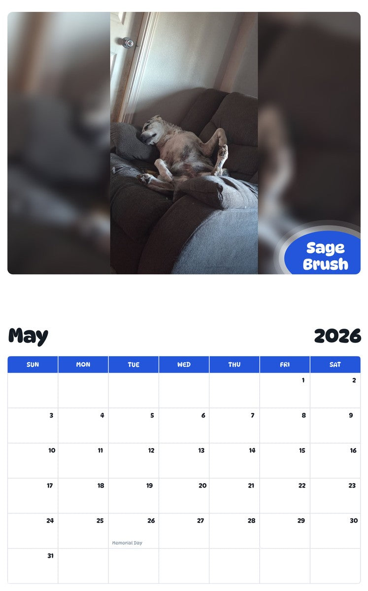 2026 - 2027 Sage Brush - Pawidols Pet Calendar