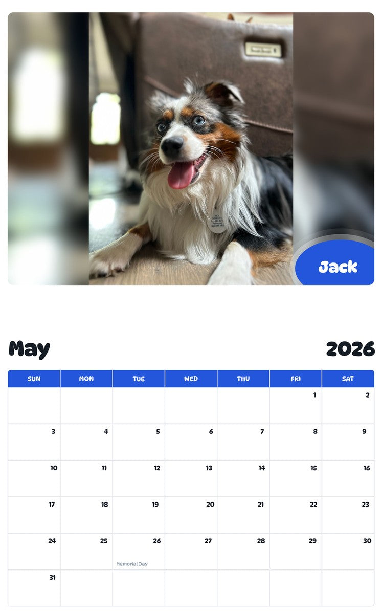 2026 - 2027 Jack - Pawidols Pet Calendar