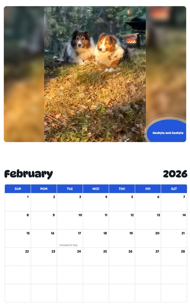 October 2025 - September 2026 Heckyle and Jeckyle - Pawidols Pet Calendar